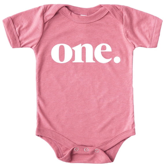 Bold One 1st Birthday Bodysuit for First Birthday Outfit White on Mauve Bodysuit 18 Months
