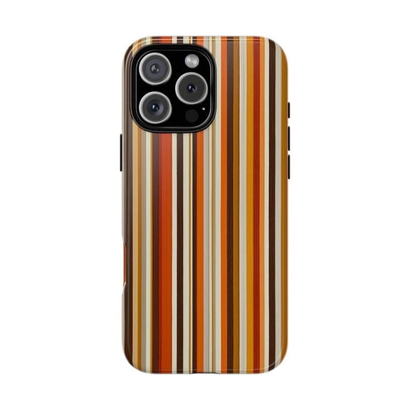 Bold Orange Brown Stripes Vertical Modern Graphic Case for iPhone 17 16 15 14 13 12 11 Pro Max