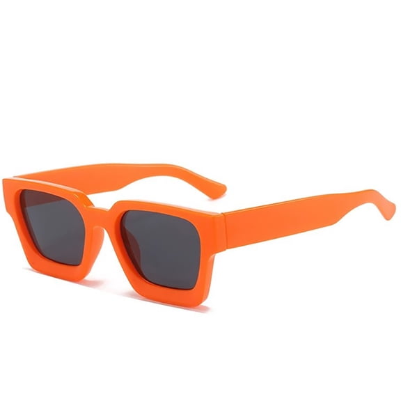Bold Orange Square Sunglasses - Orange Lens UV Protection Trendy Summer Beach Eyewear