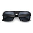 thumbnail image 1 of Bold Oversized Metal Thorn Stud Rectangular Plastic Mobster Sunglasses All Black, 1 of 8