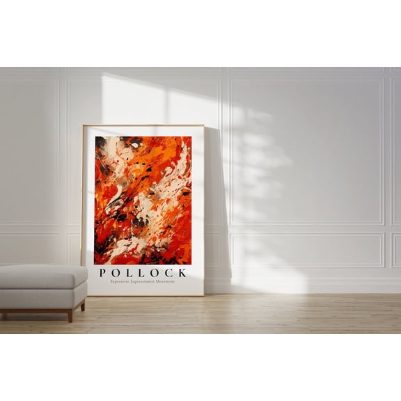 Bold Paint Splatter Trendy Abstract Poster, Unframed Paper Poster 8x10in