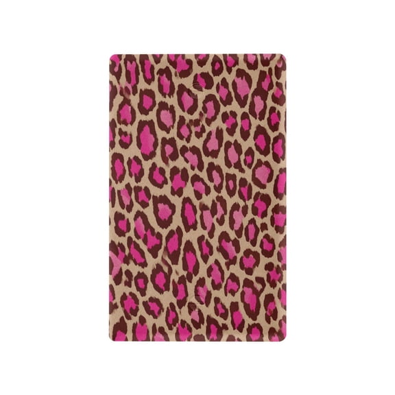 Bold Pink Tan Leopard Pattern Decorative Wall Plate, Flame Retardant PC Plastic Light Switch & Outlet Cover with Mounting Screws Fits Blank Unused Outlet