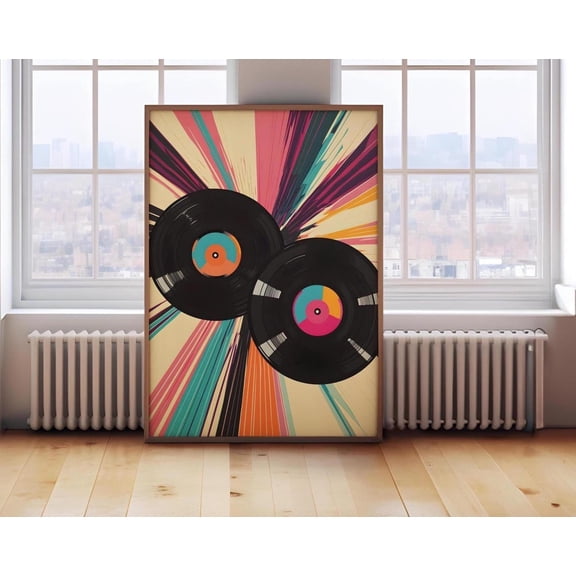 Bold Pop Art Music Poster, Retro Vinyl Record Art Print, Funky Music Wall Decor, Colorful Abstract Music Print,, Size 8x12 UNFFRAMED F03.1.8l2558