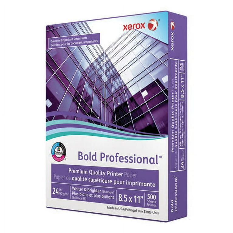 Bold Professional Quality Paper, 98 Bright, 24 lb Bond Weight, 8.5 x 11, White, 500/Ream Bold Professional Quality Paper, 98 Bright, 24 lb Bond Weight, 8.5 x 11, White, 500/Ream