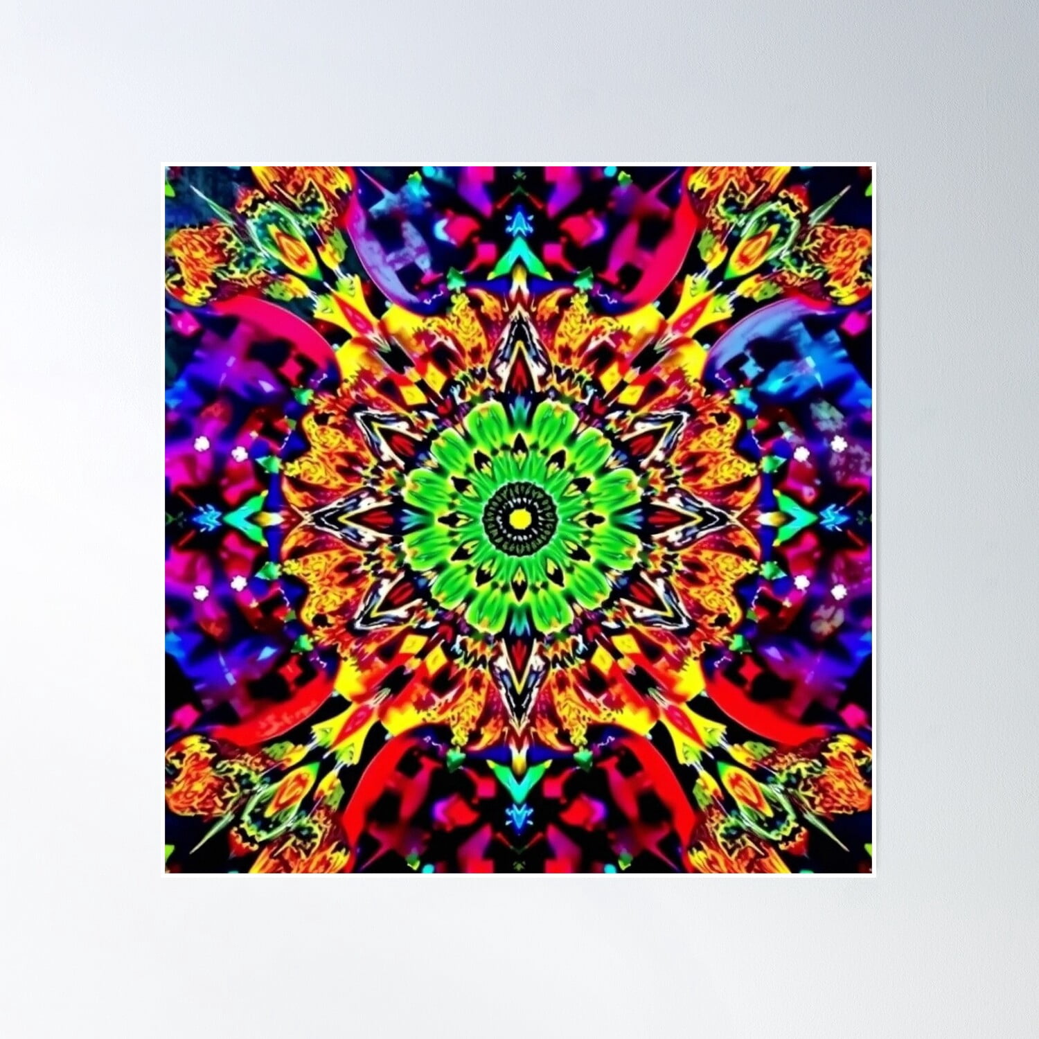 Bold Psychedelic Repeats In Color Grid Poster Wall Art, Modern Wall ...