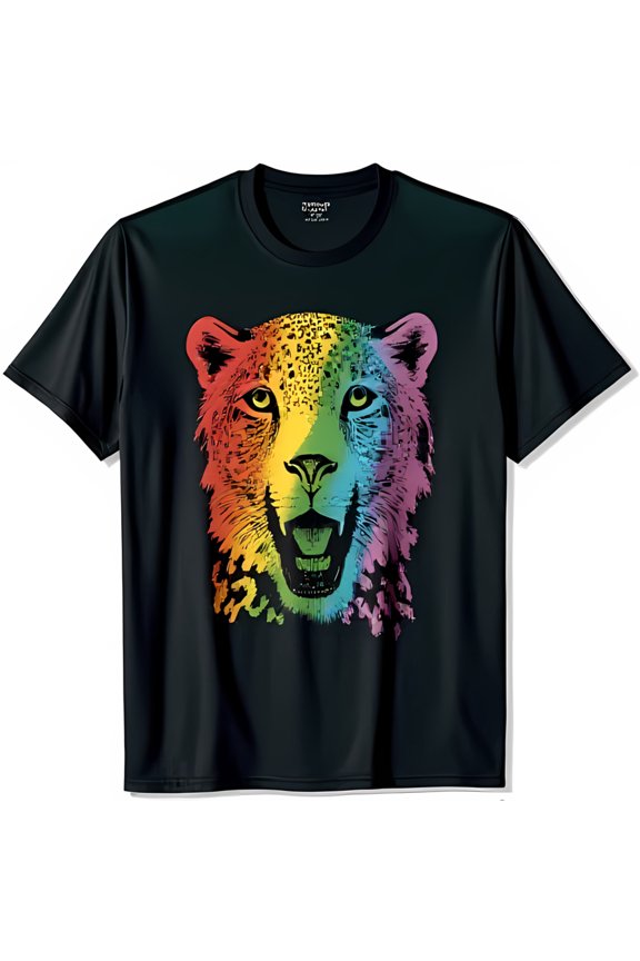 Bold Rainbow Head Graphic on Black T-Shirt for Men & Women