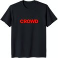 thumbnail image 1 of Bold Red 'CROWD' Graphic Black T-Shirt Classic Neck Fabric, 1 of 5