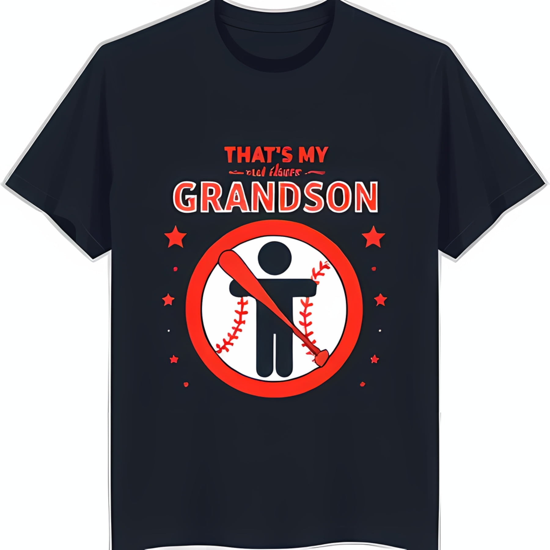 Bold Red Circle Graphic TShirt 'That’s My not always GRANDSON' Design
