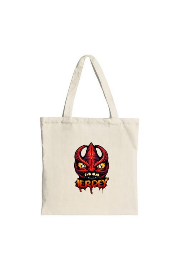 Bold Red Face Tote Bag - Canvas Multifunctional Reusable Shopping Bag with Dripping Design Perfect for Parties & Travel