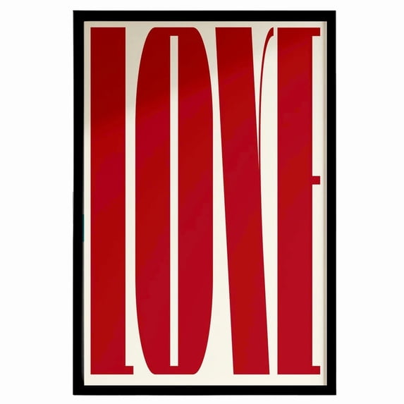 Bold Red ‘LOVE’ Typography Print – Statement Poster for Home, Bedroom & Dorm Room, Unframed (9x11 Inch)