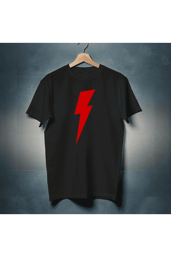 Bold Red Lightning Bolt Minimalist Graphic Design Powerful Unisex T-Shirt up to size 5XL