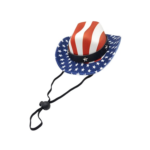 Bold Red White And profound Blue Symbol Pattern Western Hat For Average Pets Perfect For Holiday incidents