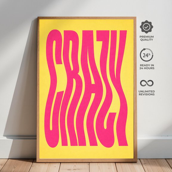 Bold Retro Typography Statement Wall Art Poster Unframed Paper Print