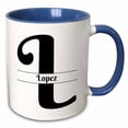 thumbnail image 1 of Bold Script Monogram L - Lee 11oz Two-Tone Blue Mug mug-305029-6, 1 of 3