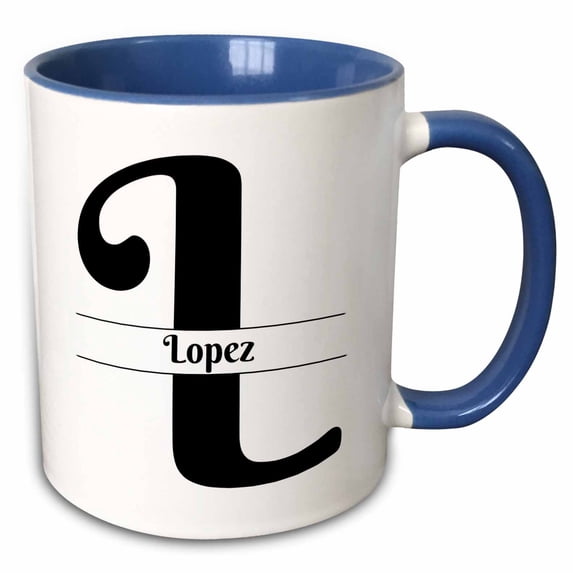 Bold Script Monogram L - Lee 11oz Two-Tone Blue Mug mug-305029-6