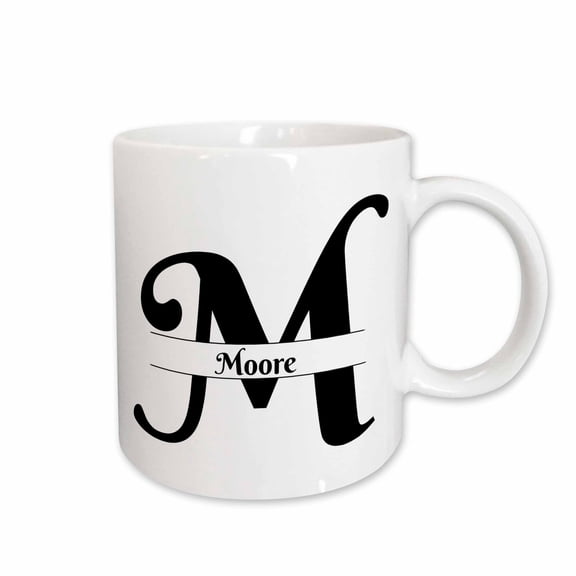 3drose, Bold Script Monogram M - Moore, 11oz Mug