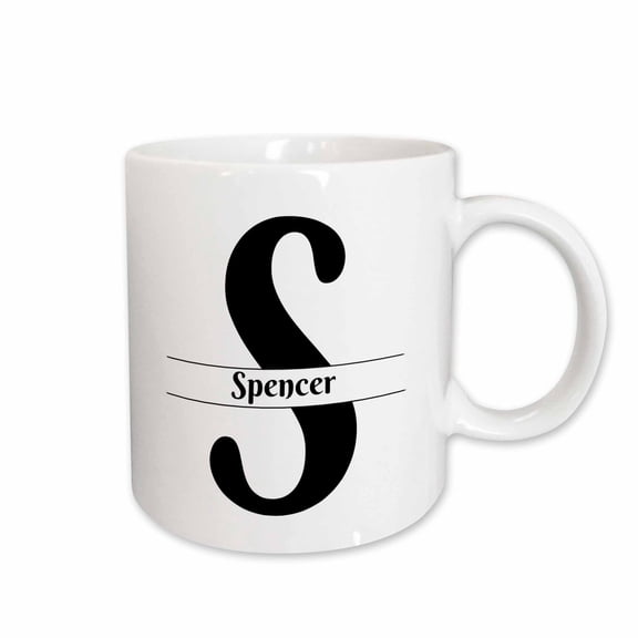 3drose, Bold Script Monogram S - Spencer, 11oz Mug
