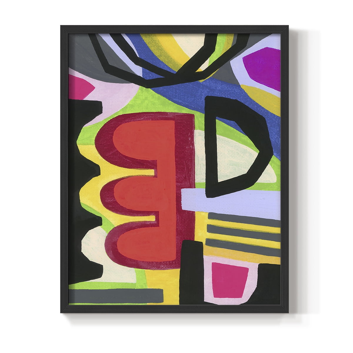 Bold Shape Shift I Framed Print in Black Solid Wood Framed Print No Nail Hanging