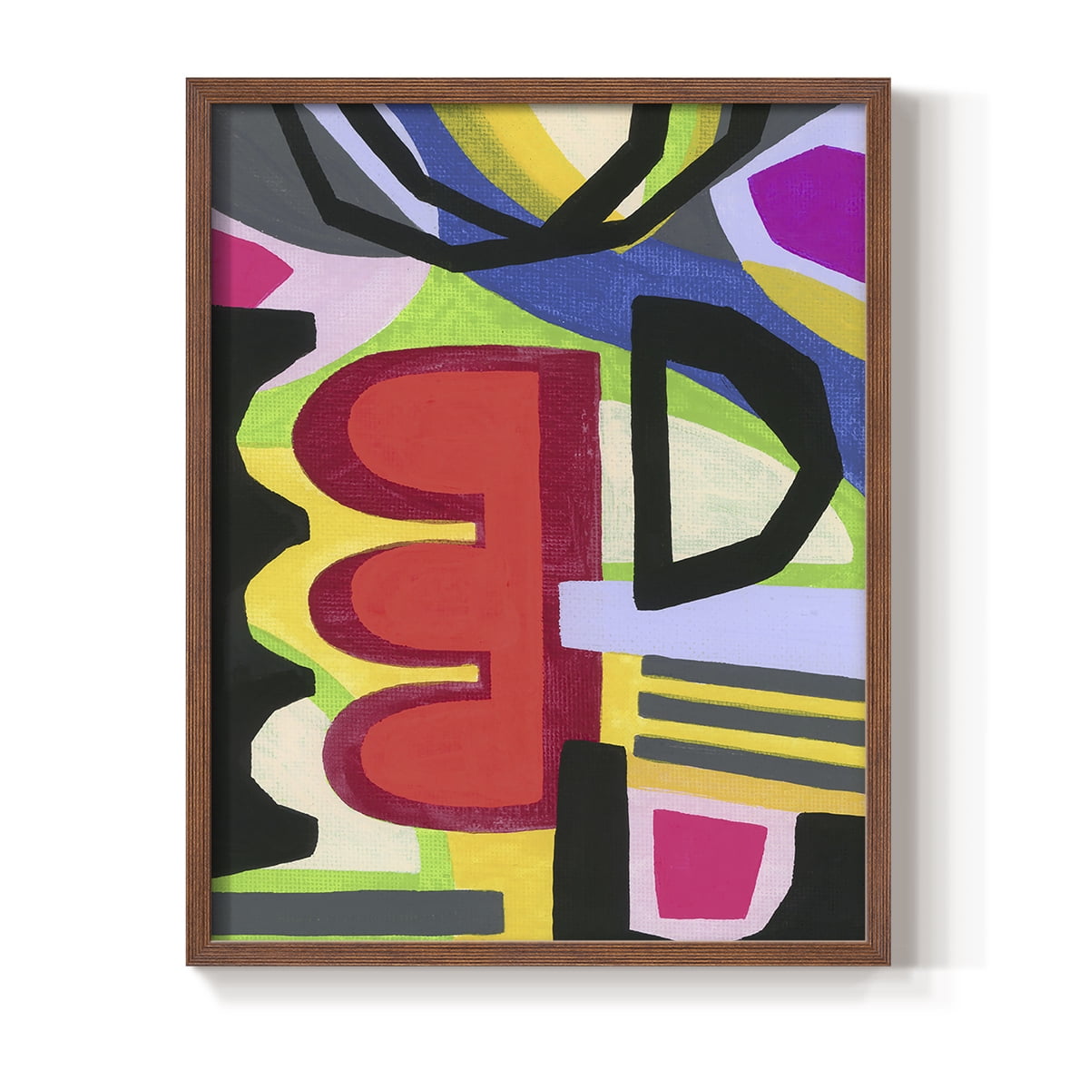 Bold Shape Shift I Framed Print in Brown Solid Wood Framed Print No Nail Hanging