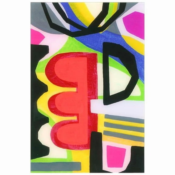 "Bold Shape Shift I" Frameless Free-Floating Reverse Printed Tempered Art Glass