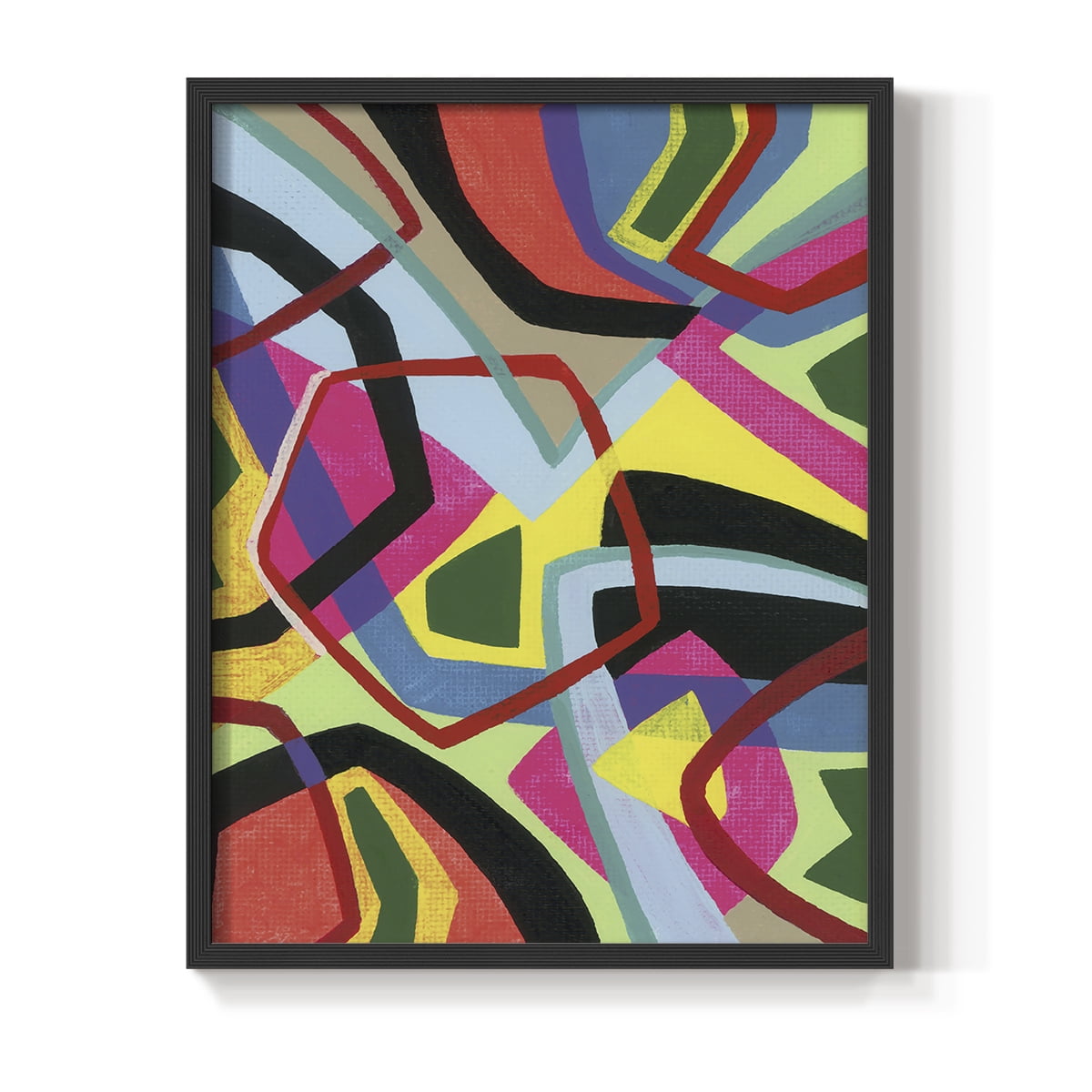 Bold Shape Shift II Framed Print in Black Solid Wood Framed Print No Nail Hanging