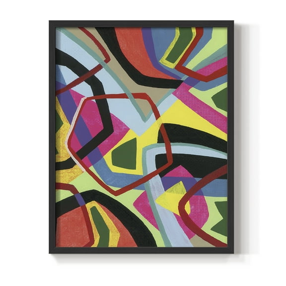 Bold Shape Shift II Framed Print in Black Solid Wood Framed Print No Nail Hanging