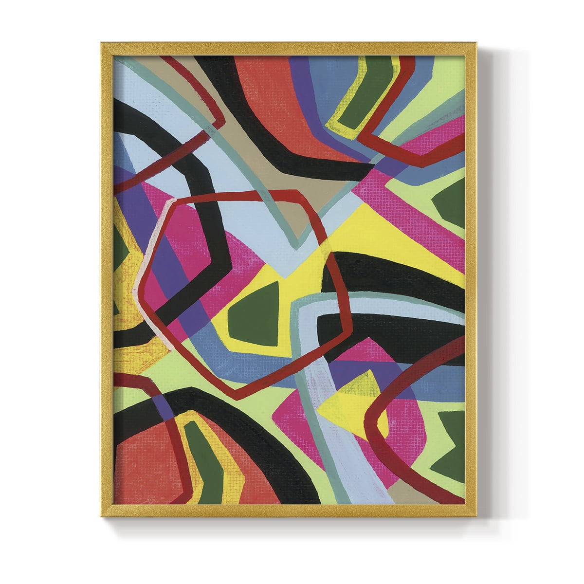 Bold Shape Shift II Framed Print in Gold Solid Wood Framed Print No Nail Hanging