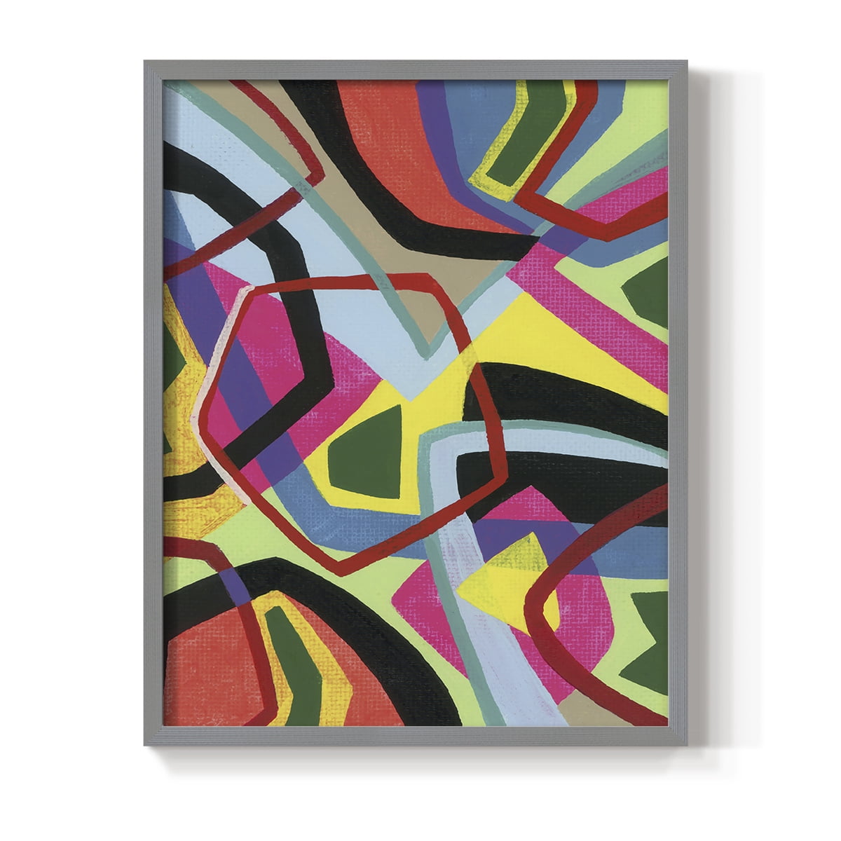 Bold Shape Shift II Framed Print in Gray Solid Wood Framed Print No Nail Hanging