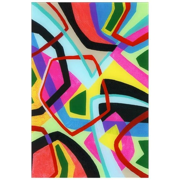 "Bold Shape Shift II" Frameless Free-Floating Reverse Printed Tempered Art Glass