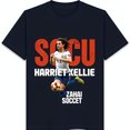 thumbnail image 1 of Bold 'Socu' Graphic T-Shirt with Soccer Player Design Blue, 1 of 5