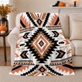 thumbnail image 1 of Bold Southwestern Tribal Geometric, Cozy Friendship Quote Scene, Warm Flannel Blanket for Living Room and Reading Nook, Art Lovers Friendship Gift, Artistic Home Decor, 1 of 9