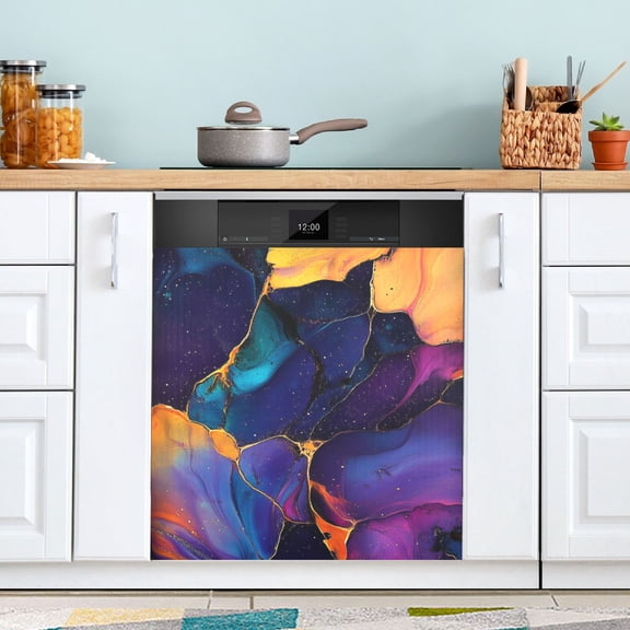 Bold Splashed Alcohol Dishwasher Magnet Cover for Washers Fridge Panel Decal 23"W x 26"H Inch