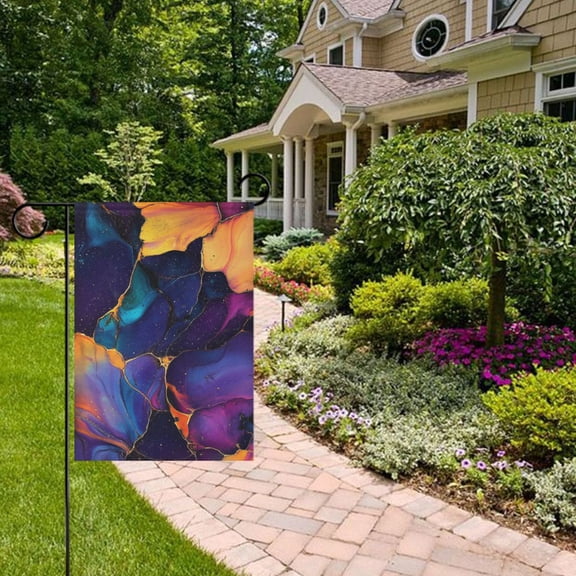 Bold Splashed Alcohol Garden Flag 12x18 inch Double Sided Outside Yard Decorations for Home Outdoor