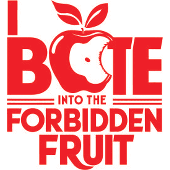 Bold Statement Bite Into the Forbidden Fruit Quote for Dorm Office Quotes Humor Saying Wall Art Sticker Designs Vinyl Stickers For Home House Walls Rooms Windows Bedroom Decoration Size (20x20 inch)