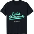 thumbnail image 1 of Bold Statements Black T-Shirt with Handwritten Graphic & Curved Line NEW 2021, 1 of 5