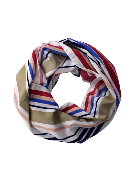 Bold Striped Vintage Style Multi Color Light Infinity Loop Scarf
