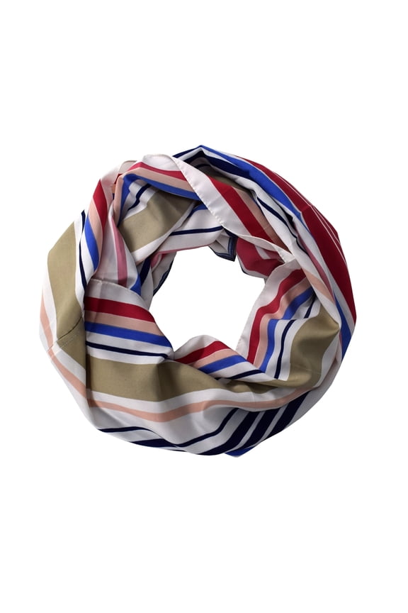 Bold Striped Vintage Style Multi Color Light Infinity Loop Scarf
