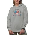 thumbnail image 1 of Bold Stripes, Bright Stars, Brave Hearts, Retro 4th of July Art Merch Gift, Heather Grey Hooded Sweatshirt or Hoodie, XL, 1 of 5