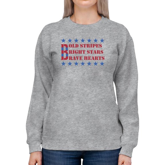 Bold Stripes Bright Stars Sweatshirt Women -Image by Shutterstock, Female 3X-Large