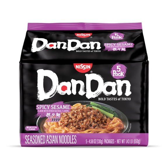 Nissin Bold Tastes of Tokyo Dan Dan Spicy Sesame Instant Japanese Ramen Noodles, 5 Count