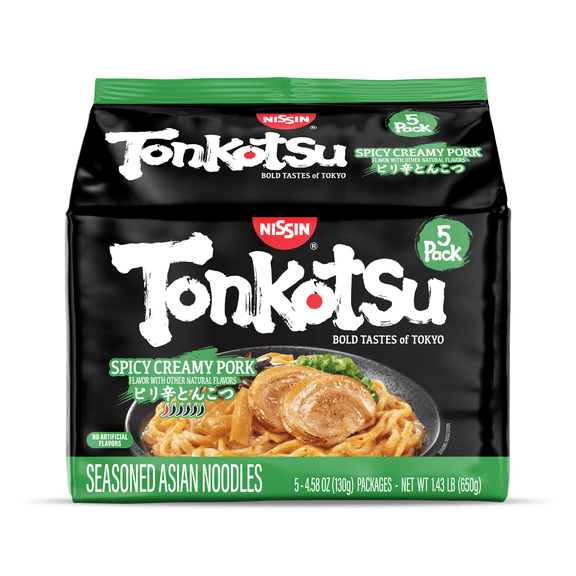 Nissin Bold Tastes of Tokyo Tonkotsu Instant Japanese Ramen Noodles, 5 Count