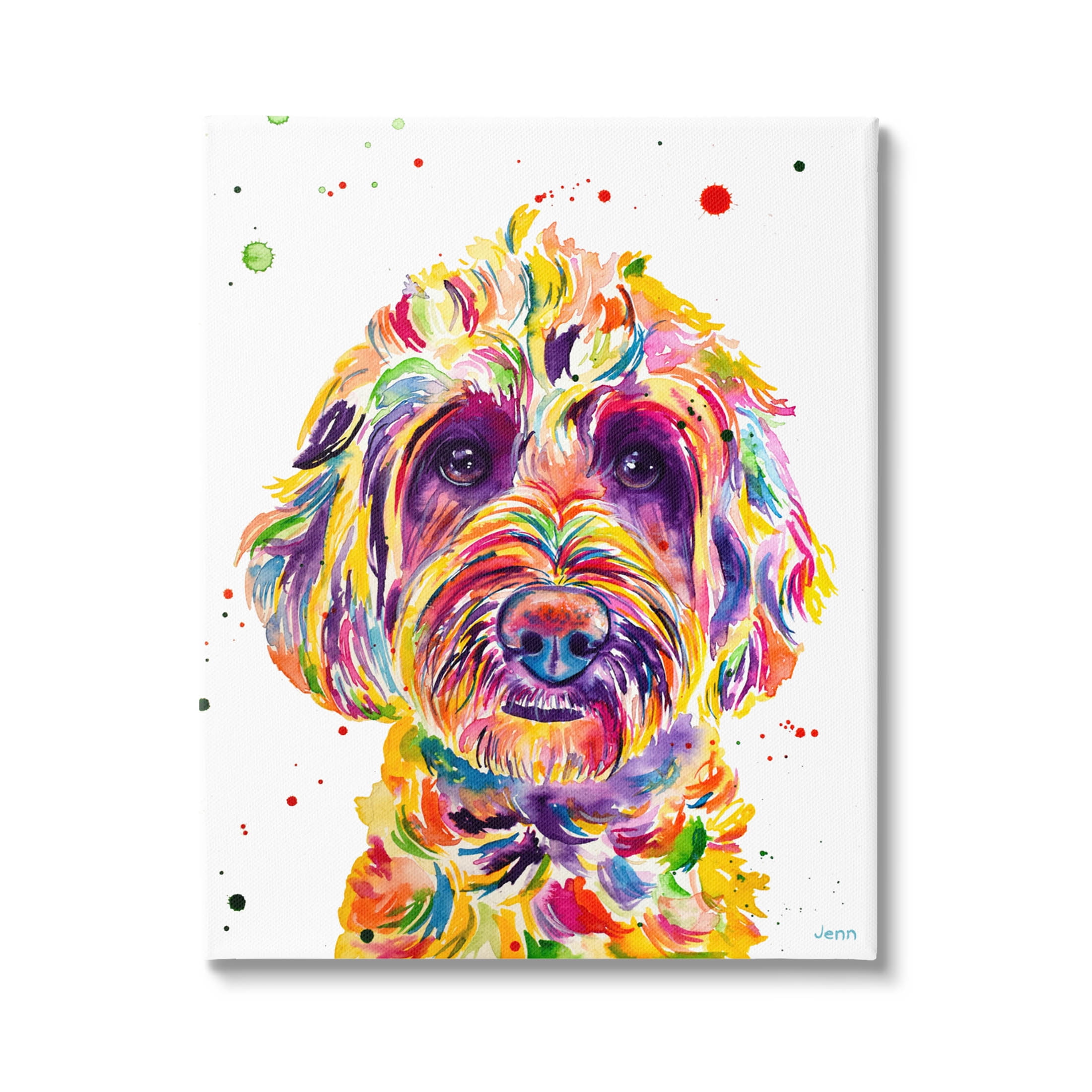 Bold Terrier Dog Pet Portrait Animals & Insects Graphic Art Gallery Wrapped Canvas Print Wall Art