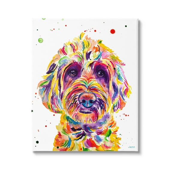 Bold Terrier Dog Pet Portrait Animals & Insects Graphic Art Gallery Wrapped Canvas Print Wall Art