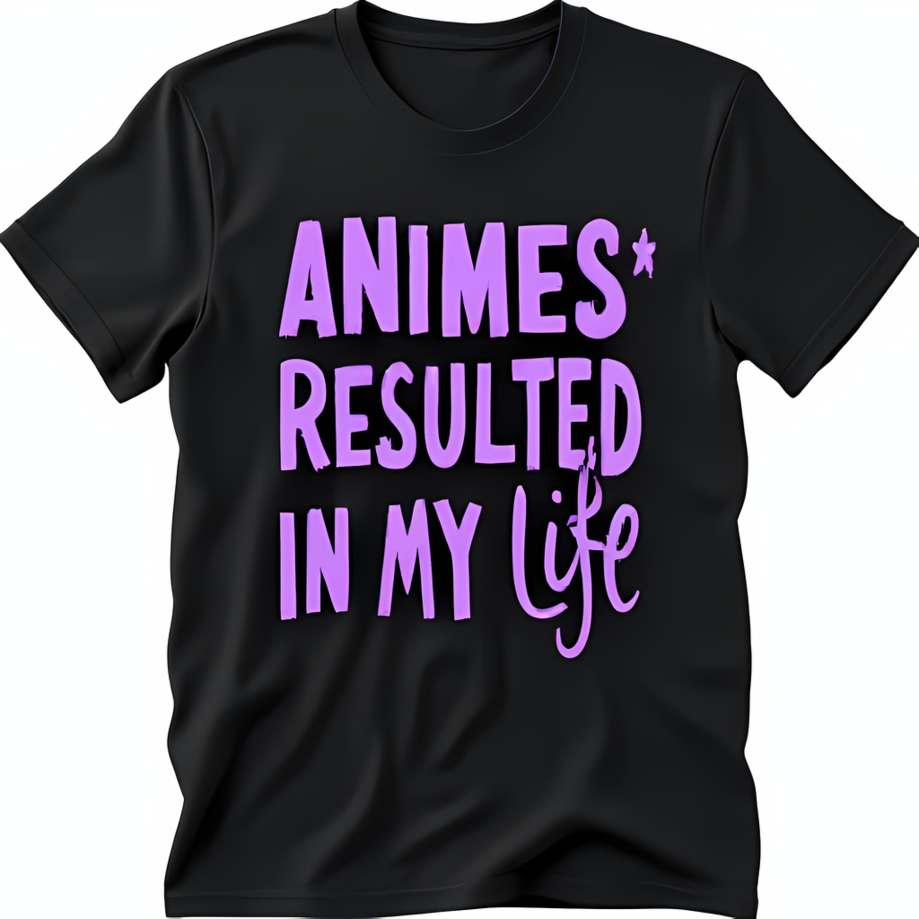 Bold Text Black TShirt ANIMES* RESULTED IN MY LIFE Design