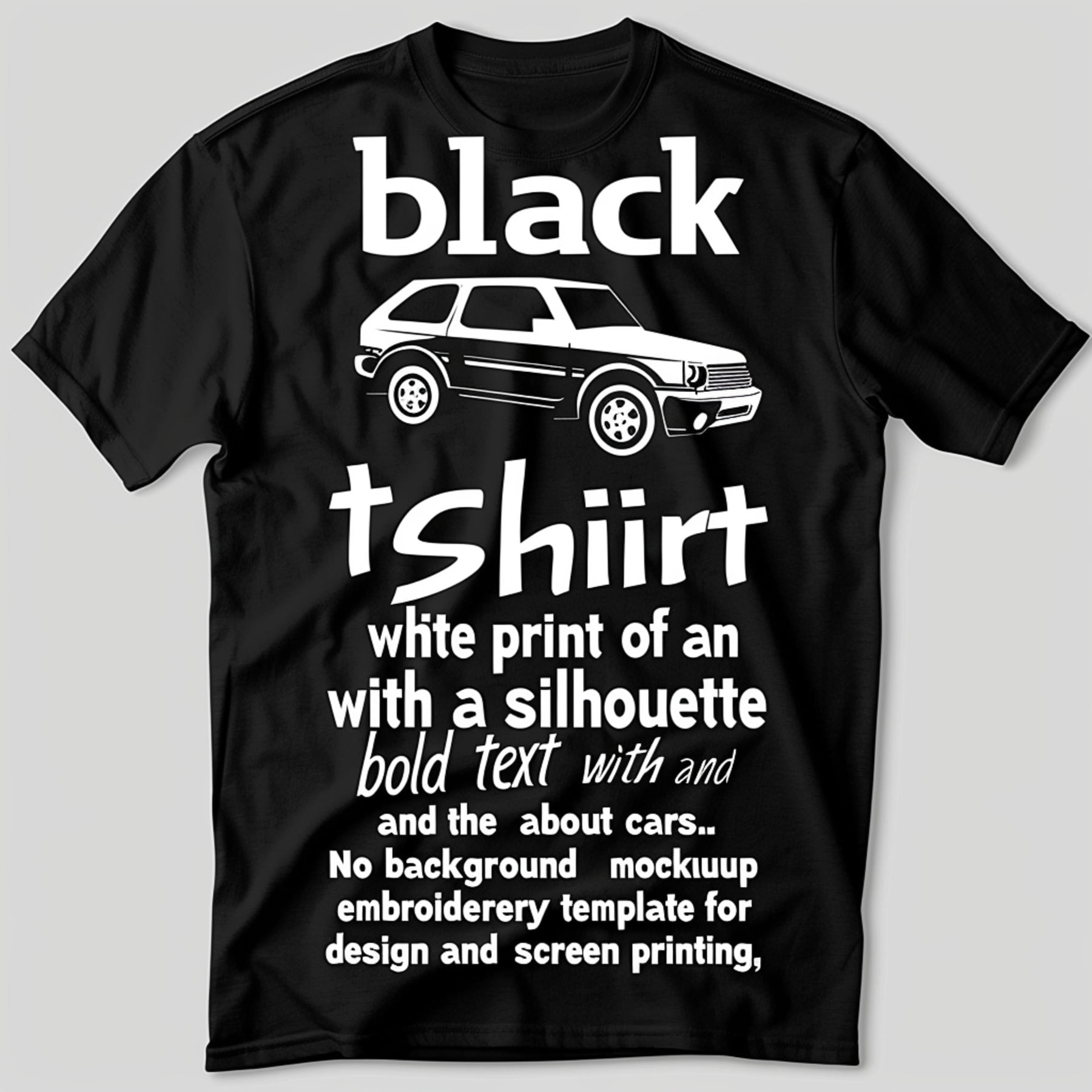 Bold Warning SUV Talk Black TShirt Design Template for Car Enthusiasts