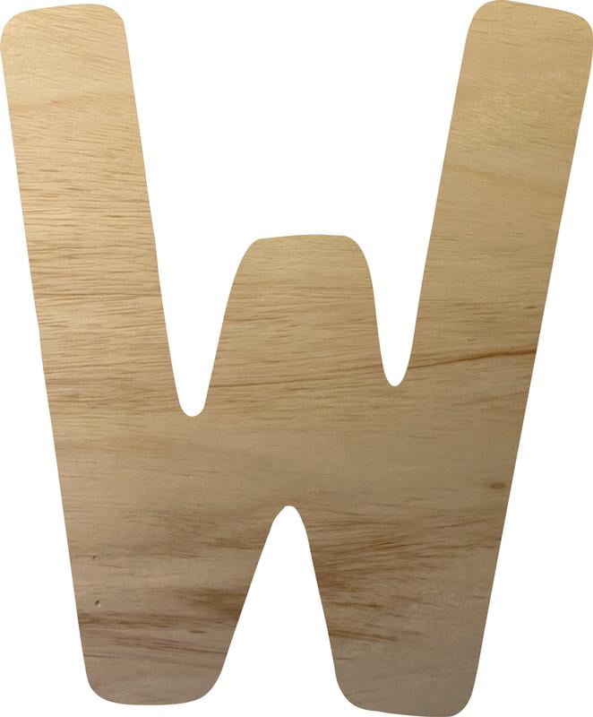 Bold Wooden Kids Letters, Unfinished Craft 12'' tall Wood Letter W, DIY ...