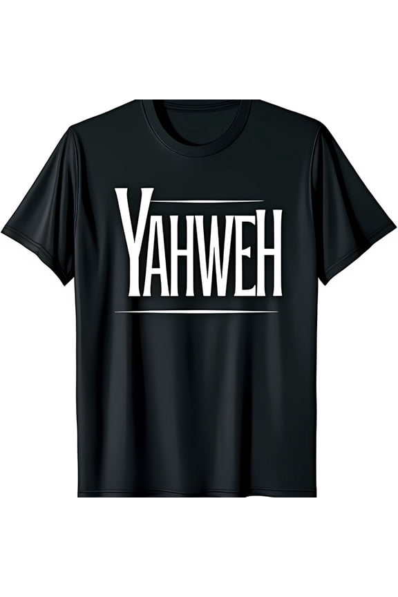 Bold Yahweh Graphic Black T-Shirt Eye Catching Design with Large Y Classic