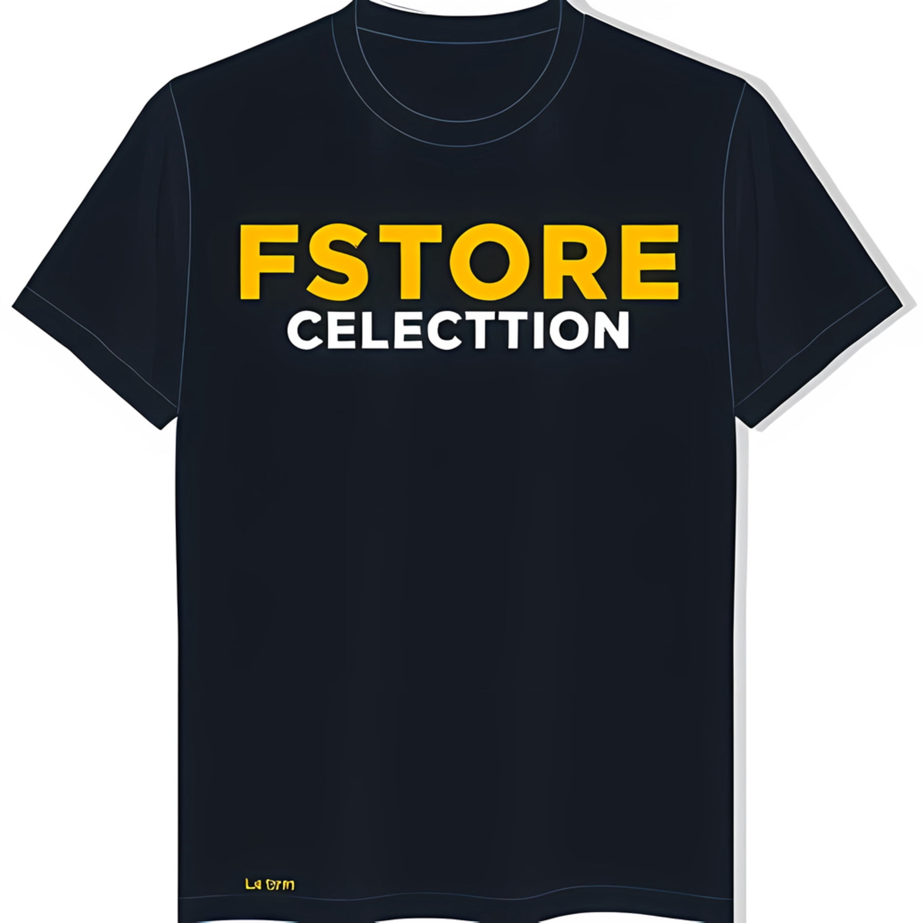 Bold Yellow 'FSTORE' Graphic Black T-Shirt with 'CELECTION' Text ...