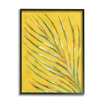 Bold Yellow Palm Leaf Petals Botanical & Floral Graphic Art Black Framed Art Print Wall Art