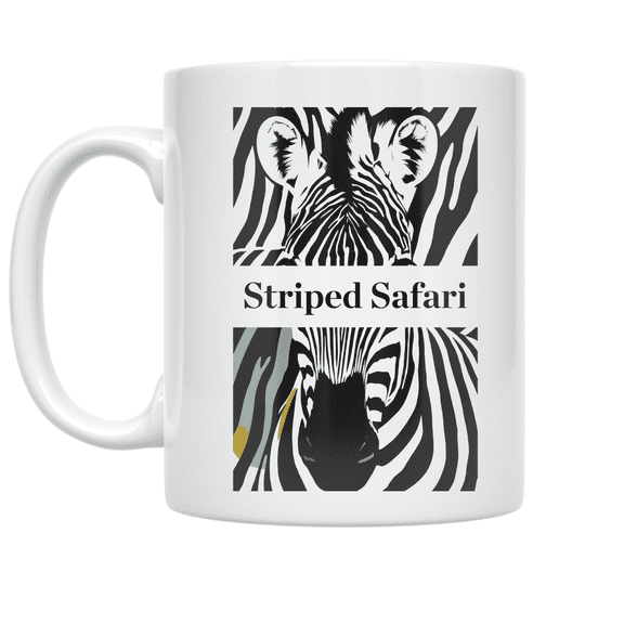 Bold Zebra Accent Design - Animal Print Lover - 11 oz Ceramic Coffee Mug